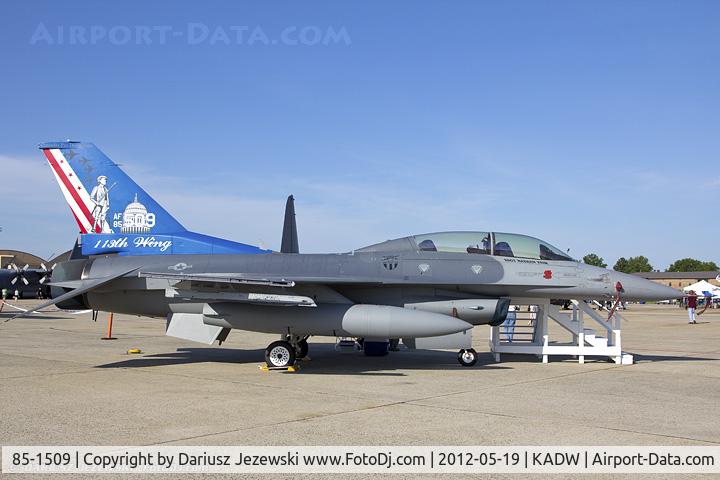 85-1509, 1985 General Dynamics F-16D Fighting Falcon C/N 5D-31, F-16D Fighting Falcon 85-1509 DC from 121st FS 