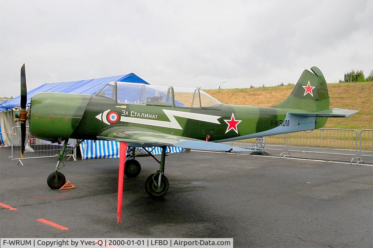 F-WRUM, 1988 Yakovlev Yak-52 C/N 889109, Yakovlev Yak-52, Displayed at Bordeaux-Mérignac Air Base 106(LFBD-BOD) Open day 2017