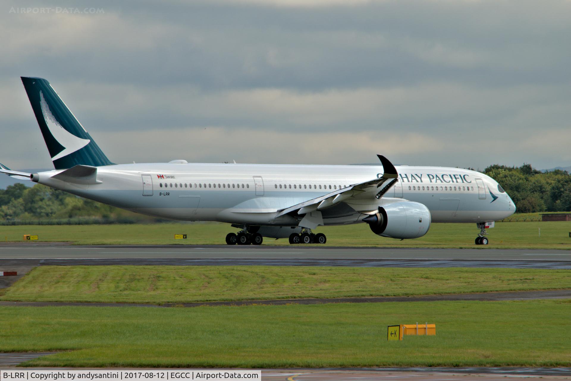 B-LRR, 2017 Airbus A350-941 C/N 119, taxing over to runway 23L for take off