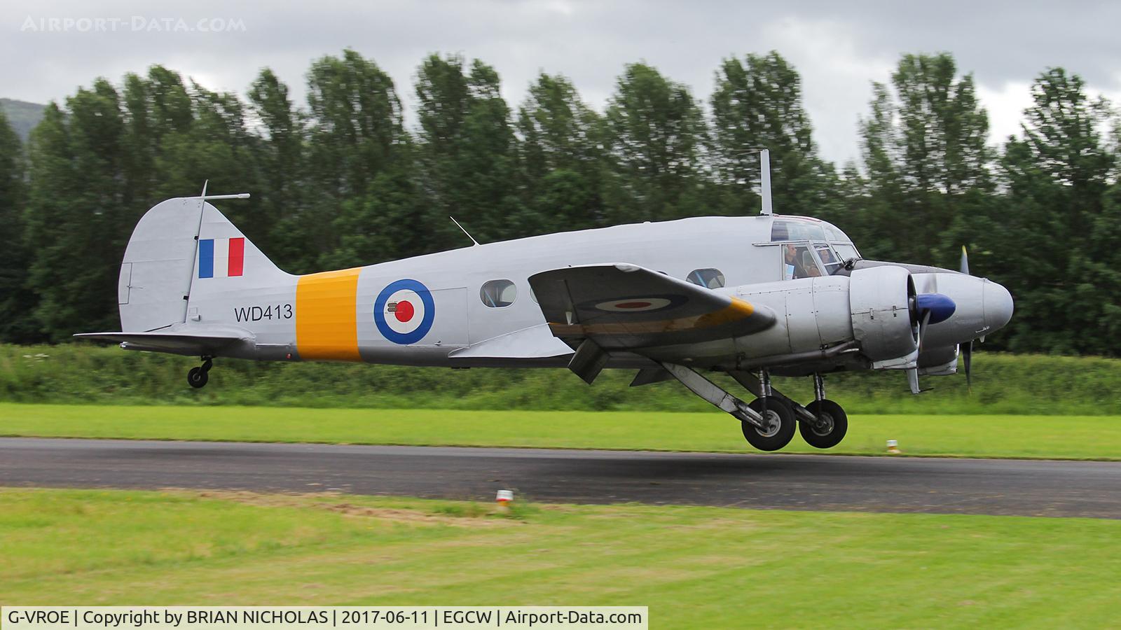 G-VROE, 1950 Avro 652A Anson T.21 C/N 3634, Arriving for Bob Jones Memorial Airshow 2017.