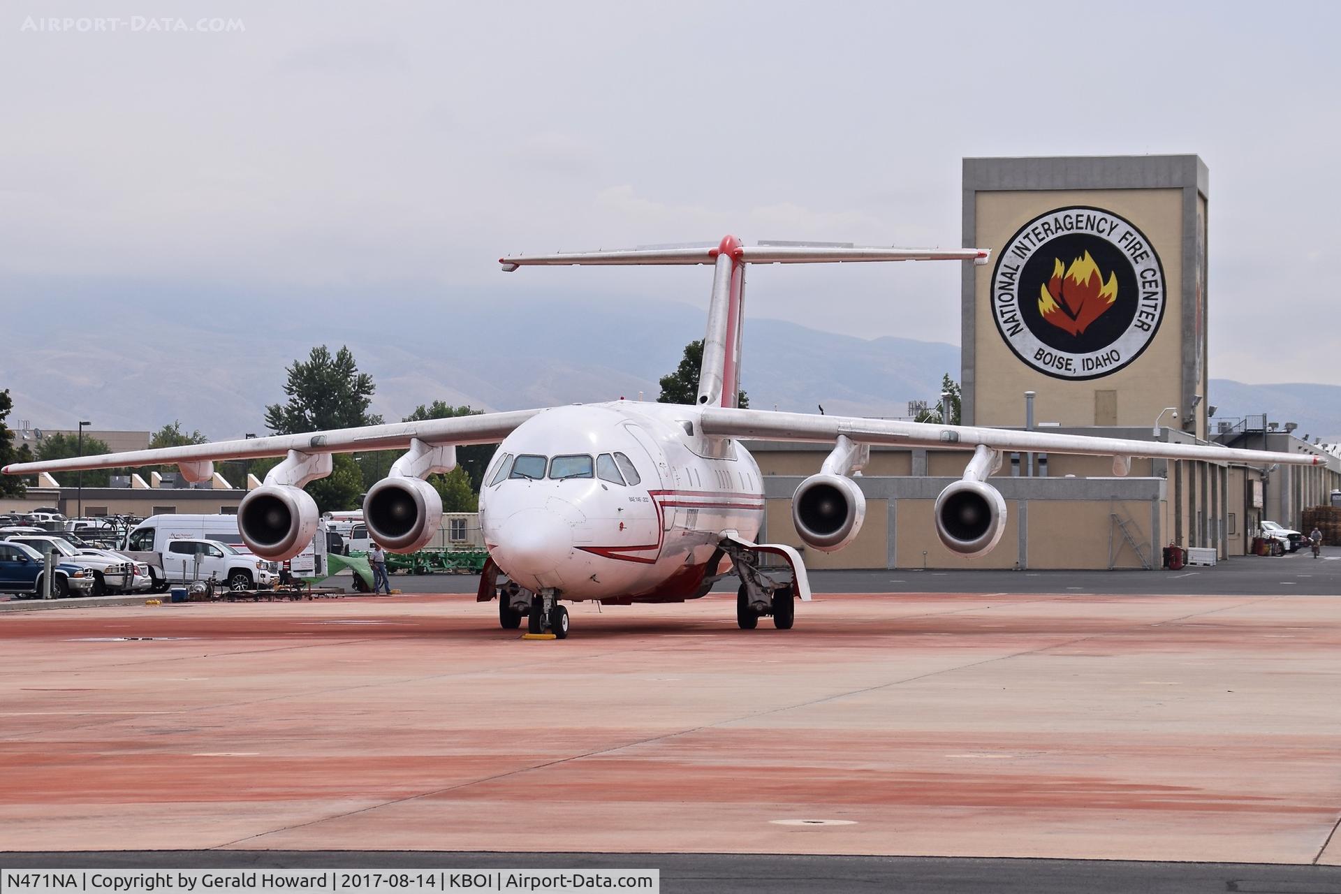 N471NA, 1989 British Aerospace BAe.146-200 C/N E2136, Parked on the NIFC ramp.