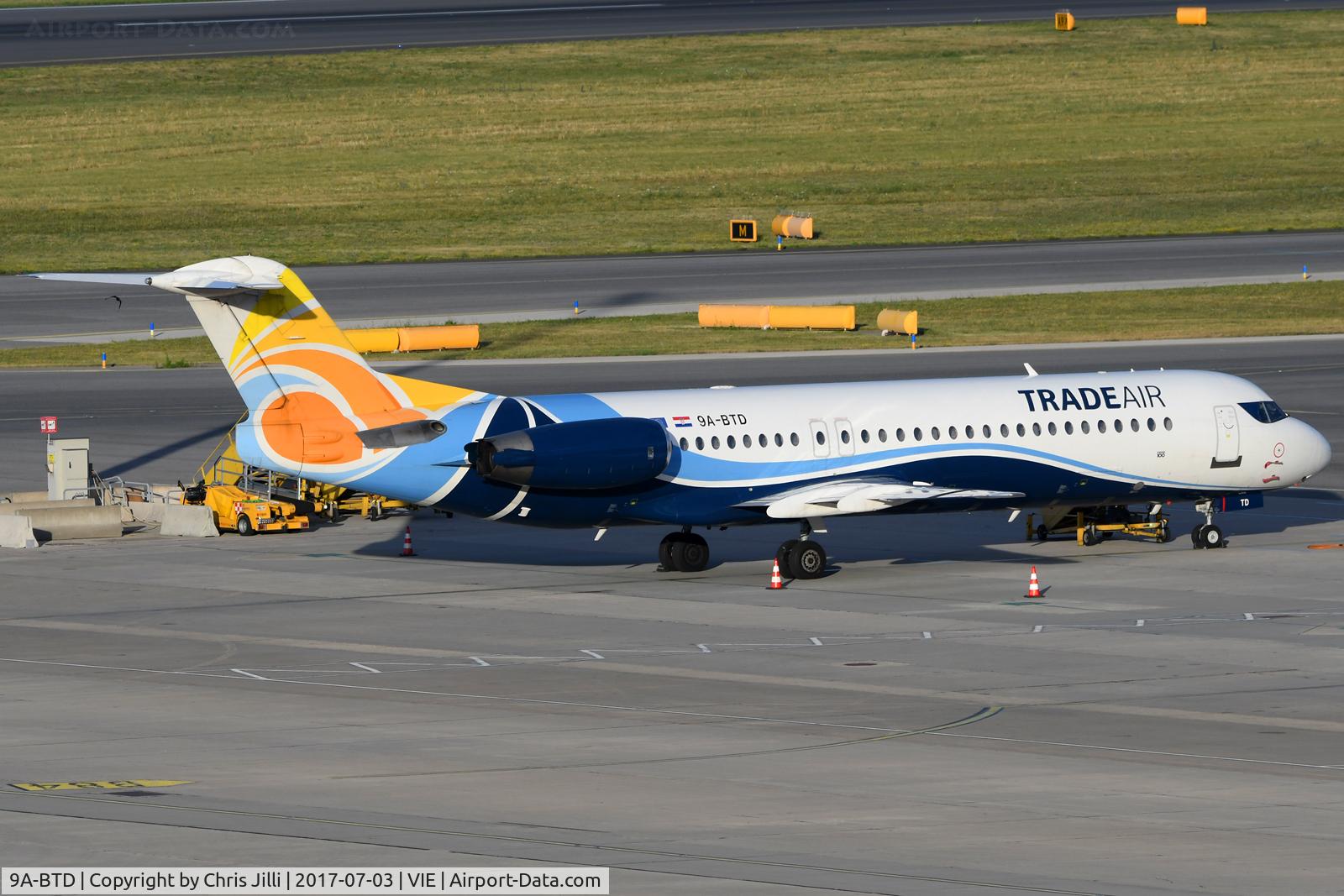 9A-BTD, 1992 Fokker 100 (F-28-0100) C/N 11407, Trade Air
