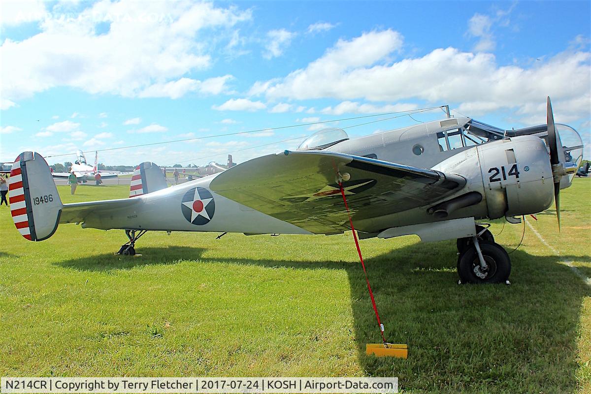 N214CR, 1958 Beech AT-11 Kansan C/N 912, At 2017 EAA Airventure at Oshkosh