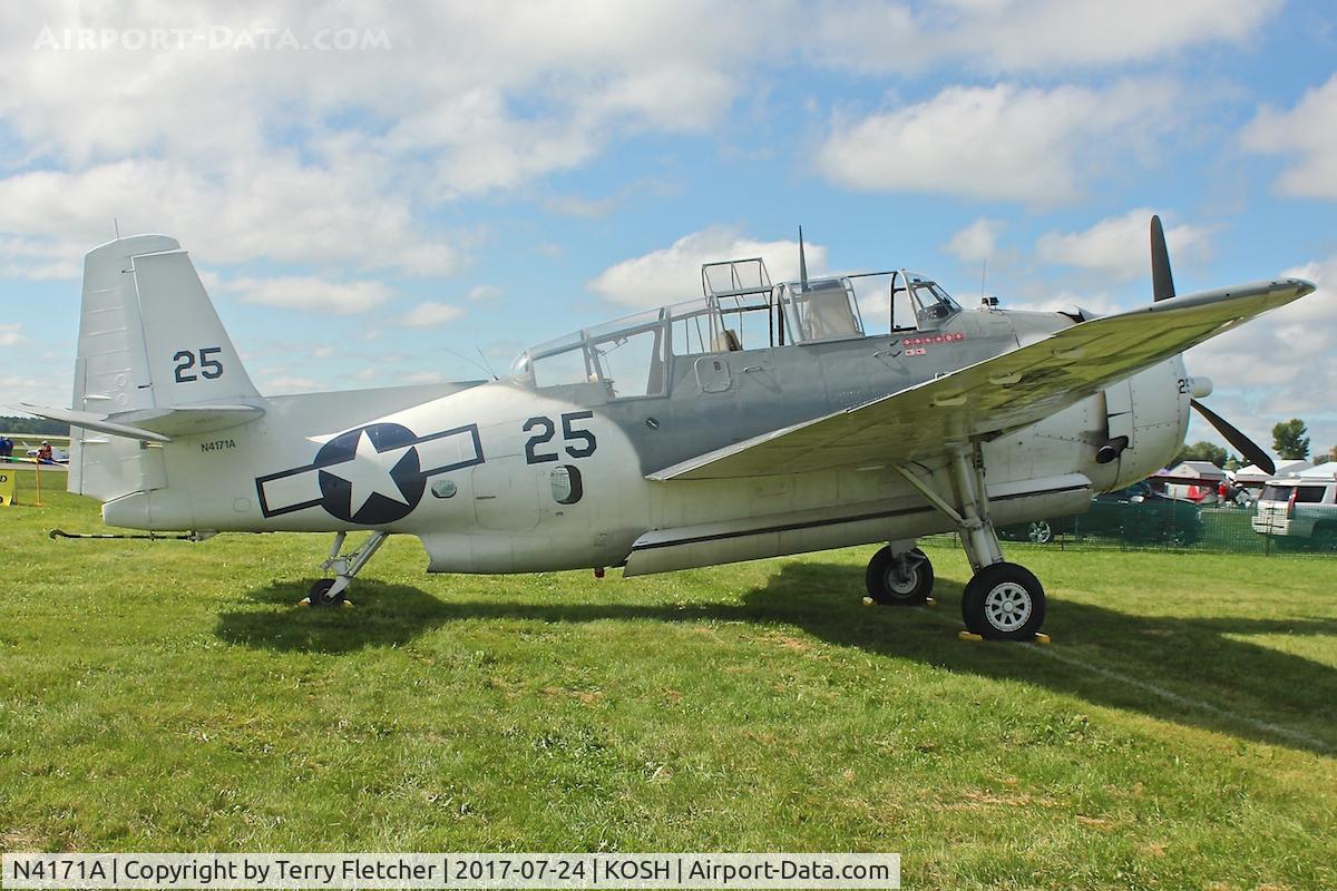 N4171A, 1945 Grumman TBM-3E Avenger C/N 4426 (Bu91521), At 2017 EAA Airventure at Oshkosh