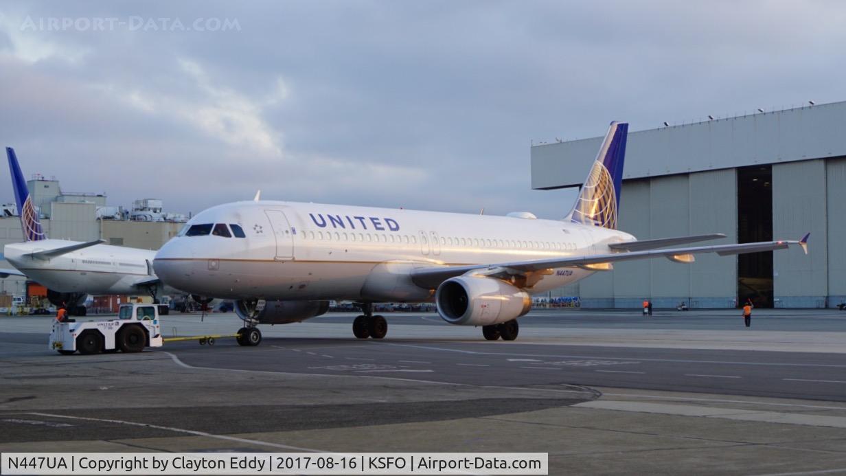 N447UA, 1998 Airbus A320-232 C/N 836, SFO 2017.