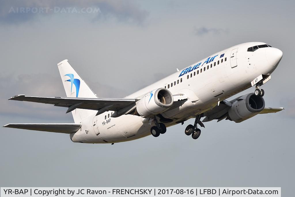 YR-BAP, 1991 Boeing 737-3Y0 C/N 24909, Blue Air 0B168  take off runway 23 to Bucharest (OTP)