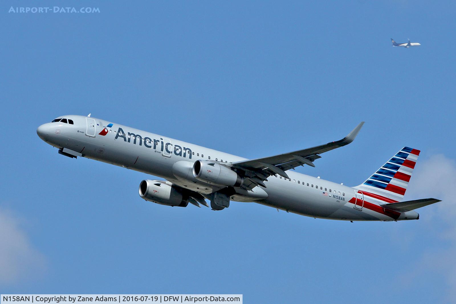 N158AN, 2016 Airbus A321-231 C/N 7009, Departing DFW Airport