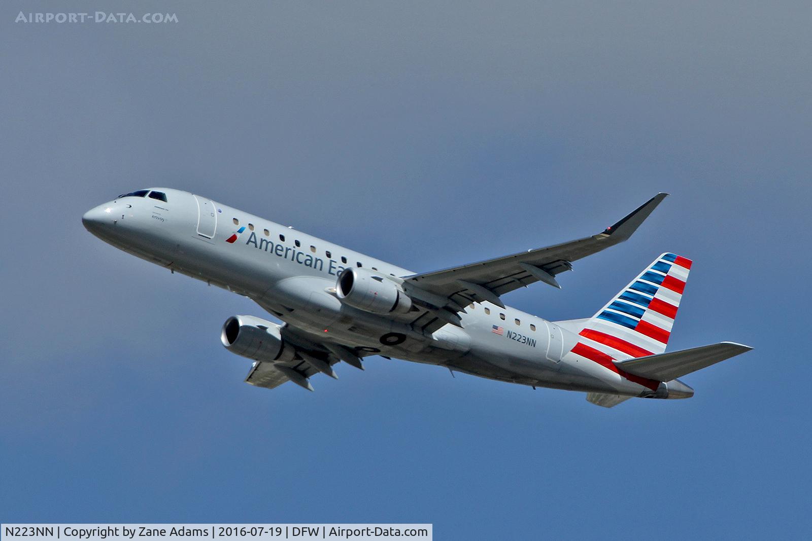 N223NN, 2015 Embraer 175LR (ERJ-170-200LR) C/N 17000529, Departing DFW Airport