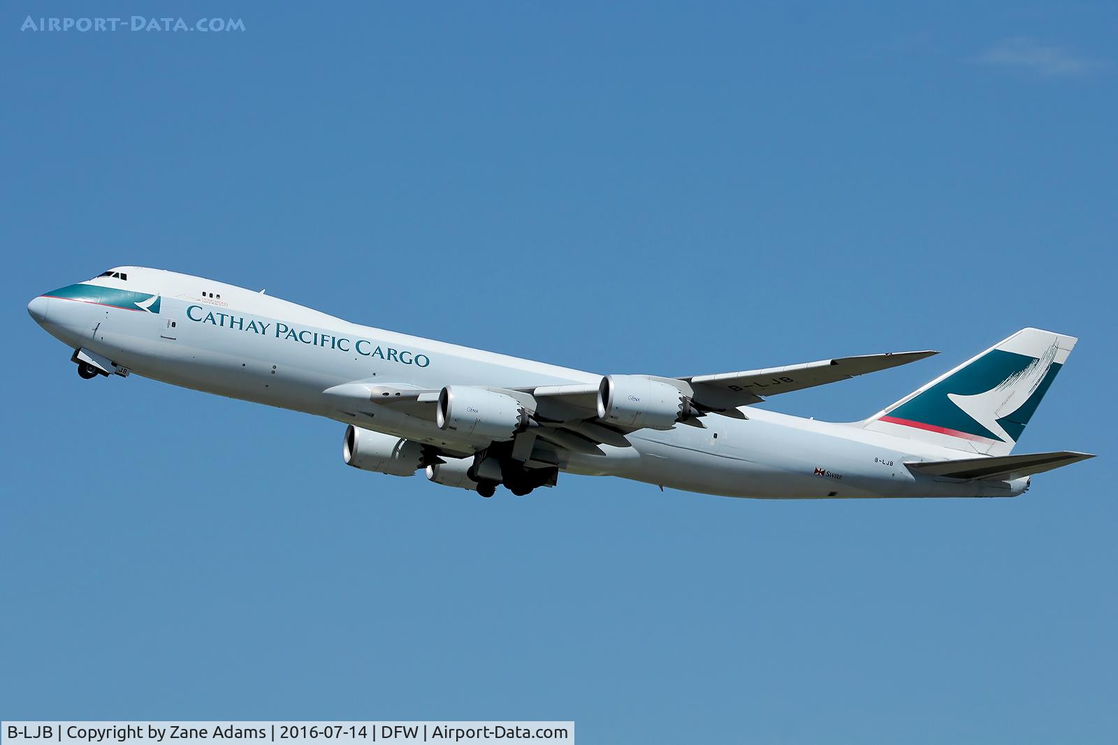 B-LJB, 2011 Boeing 747-867F/SCD C/N 39239, Departing DFW Airport