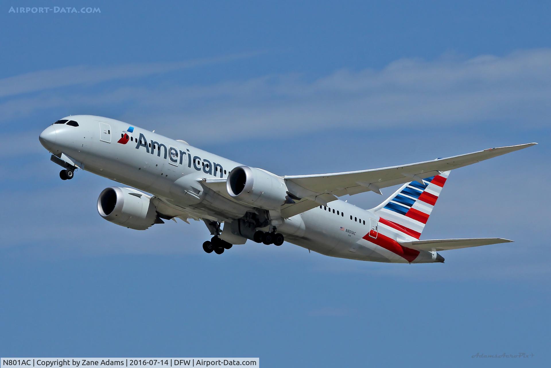 N801AC, 2015 Boeing 787-8 Dreamliner Dreamliner C/N 40619, Departing DFW Airport