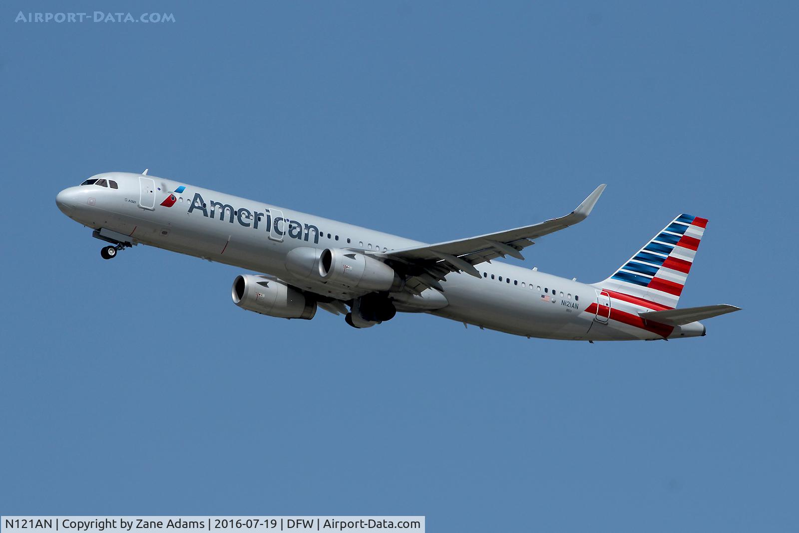 N121AN, 2014 Airbus A321-231 C/N 6238, Departing DFW Airport
