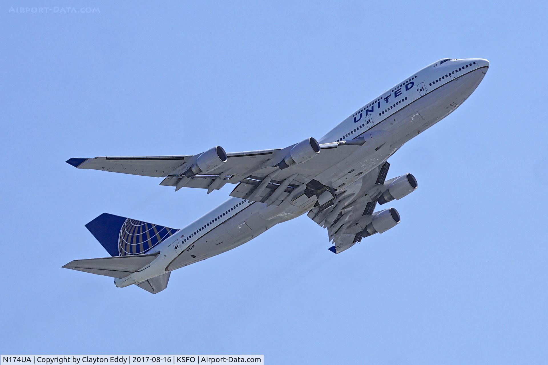 N174UA, 1990 Boeing 747-422 C/N 24381, SFO 2017.