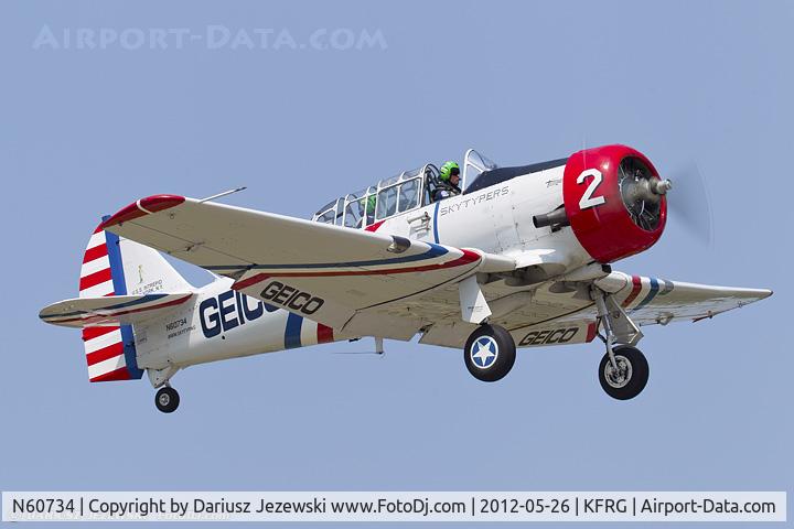N60734, 1940 North American SNJ-2 Texan C/N 2032, North American SNJ-2 Texan  C/N 2032 - Geico Skytypers, N60734