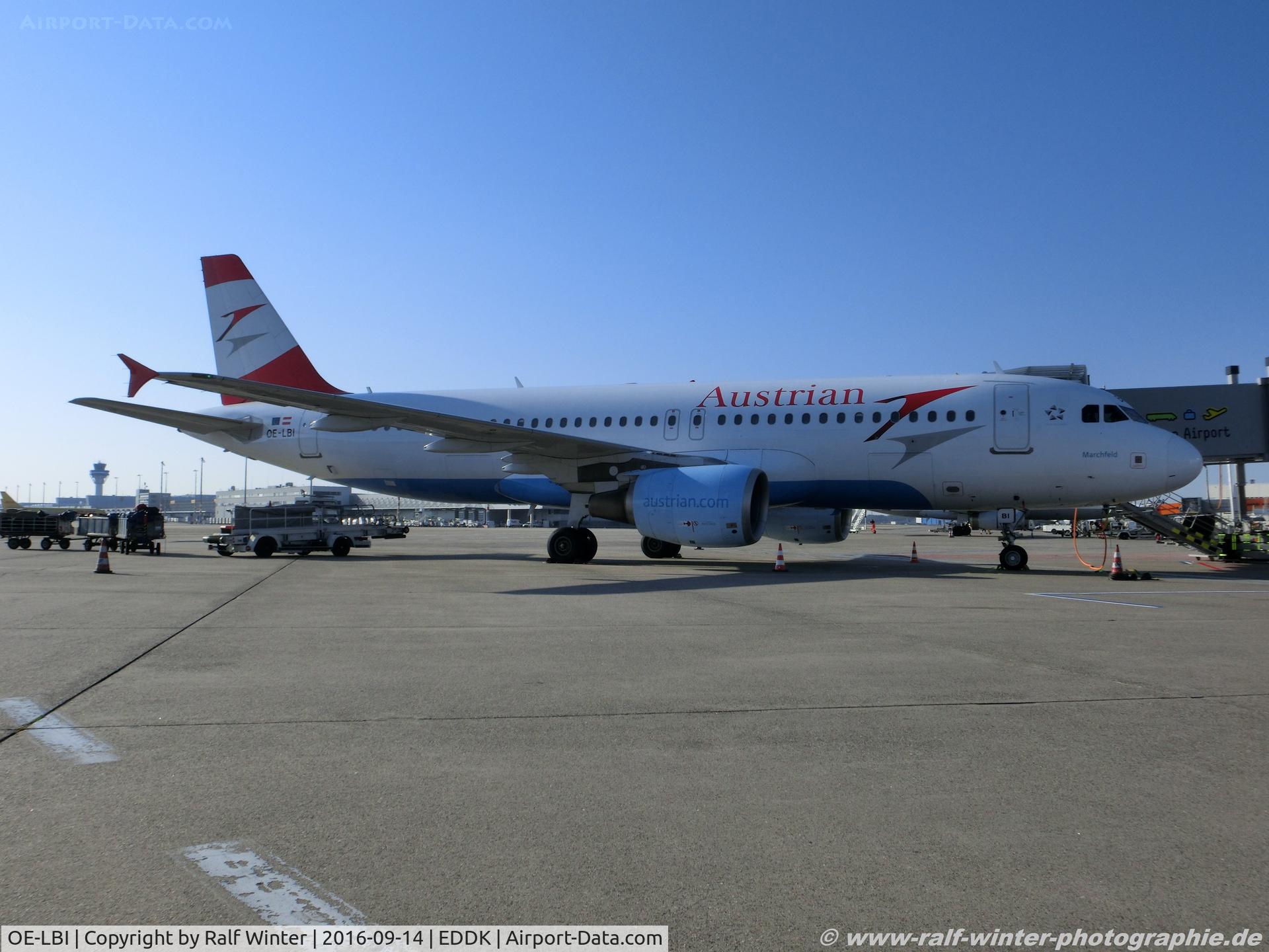 OE-LBI, 2003 Airbus A320-214 C/N 1937, Airbus A320-214 - OS AUA Austrian Airlines 'Marchfeld' - 1937 - OE-LBI - 14.09.2016 - CGN
