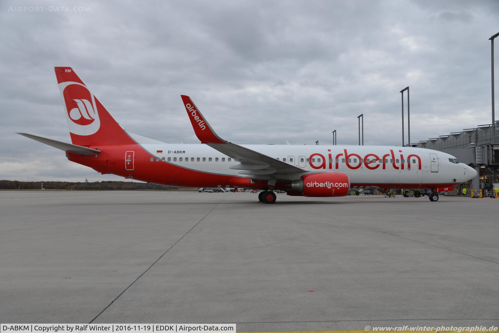 D-ABKM, 2010 Boeing 737-86J C/N 37755, Boeing 737-86J(W) - AB BER Air Berlin - 37755 - D-ABKM - 19.11.2016 - CGN