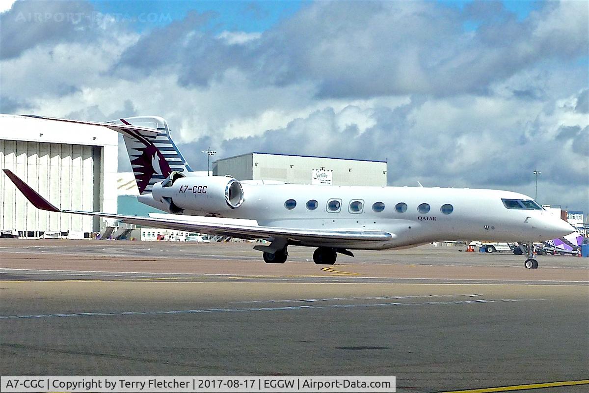 A7-CGC, 2015 Gulfstream G-VI (G650ER) C/N 6179, At London- Luton
