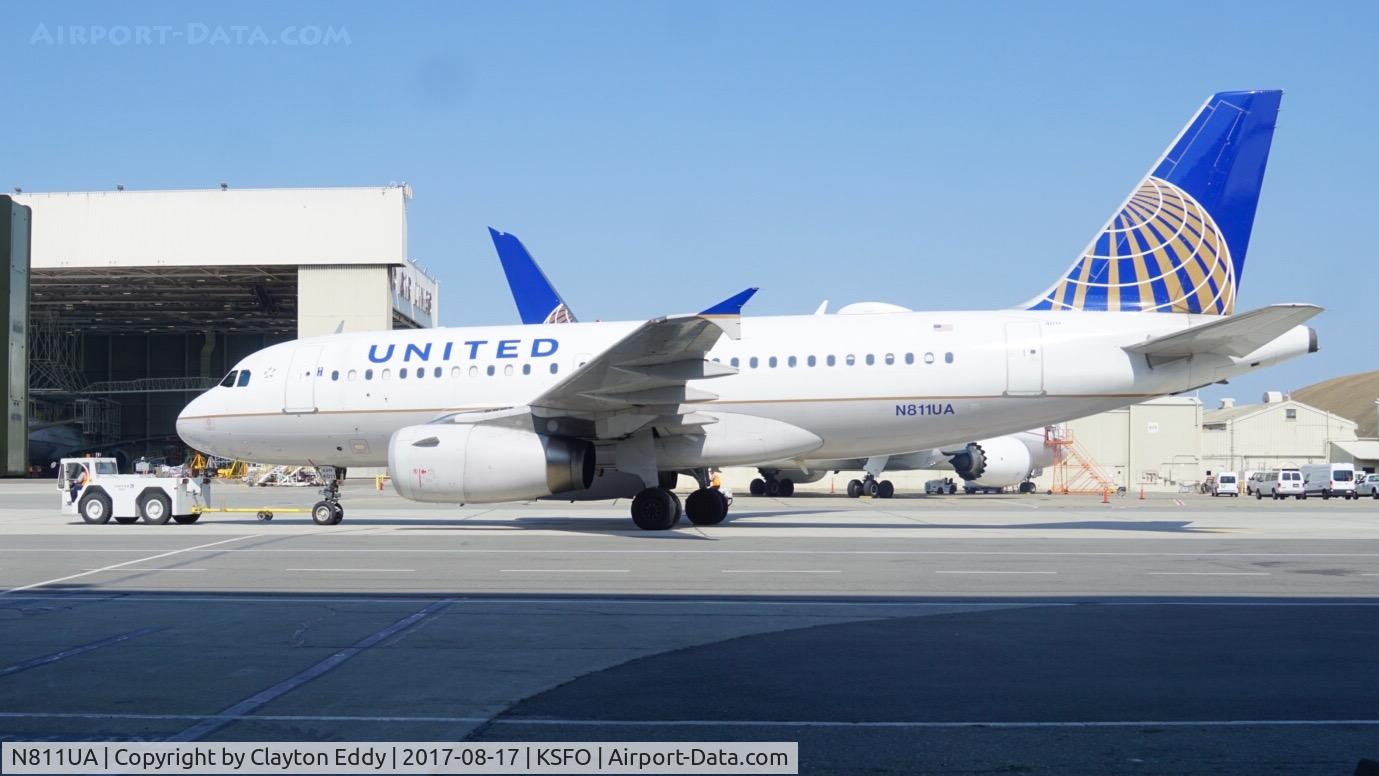 N811UA, 1998 Airbus A319-131 C/N 847, SFO 2017.