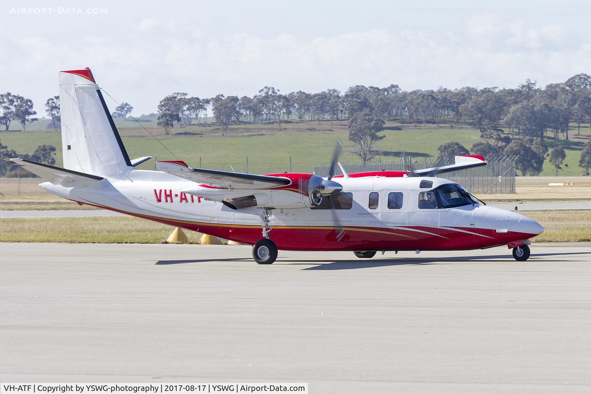 VH-ATF, 1974 Rockwell 690A Turbo Commander Turbo Commander C/N 11158, Pesca Aviation (VH-ATF) Rockwell 690A Turbo Commander taxiing at Wagga Wagga Airport.