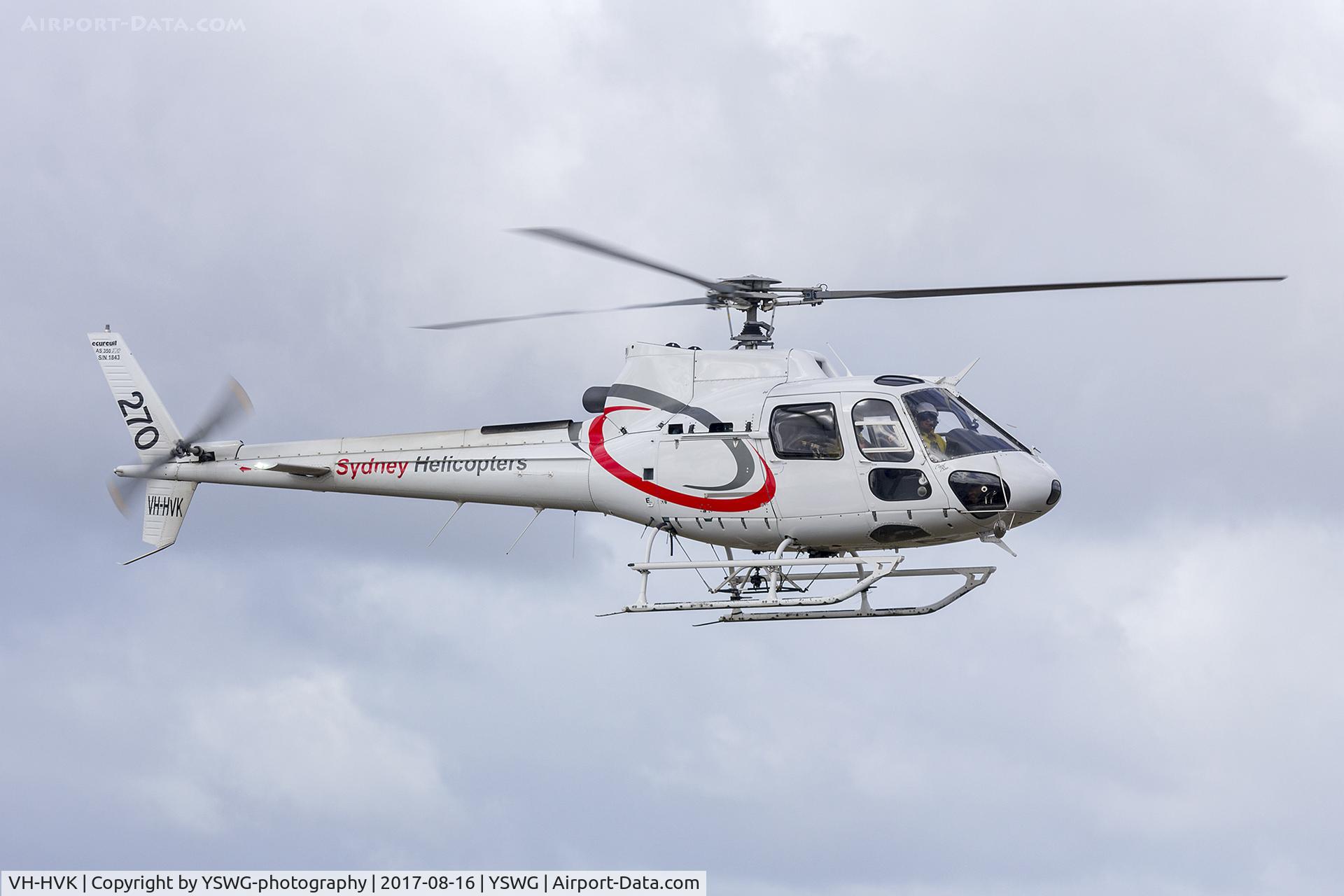 VH-HVK, 1985 Eurocopter AS-350B Ecureuil Ecureuil C/N 1843, Sydney Helicopters (VH-HVK) Aerospatiale AS-350B Écureuil arriving at Wagga Wagga Airport