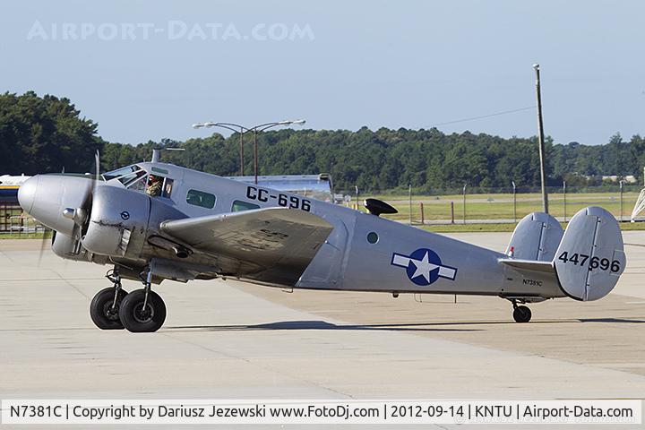 N7381C, 1944 Beech C18S C/N 8104, Beech C18S  C/N 8104, N7381C