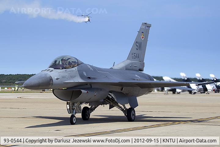 93-0544, 1993 General Dynamics F-16CJ Fighting Falcon C/N CC-179, F-16CJ Fighting Falcon 93-0544 SW from 78th FS 