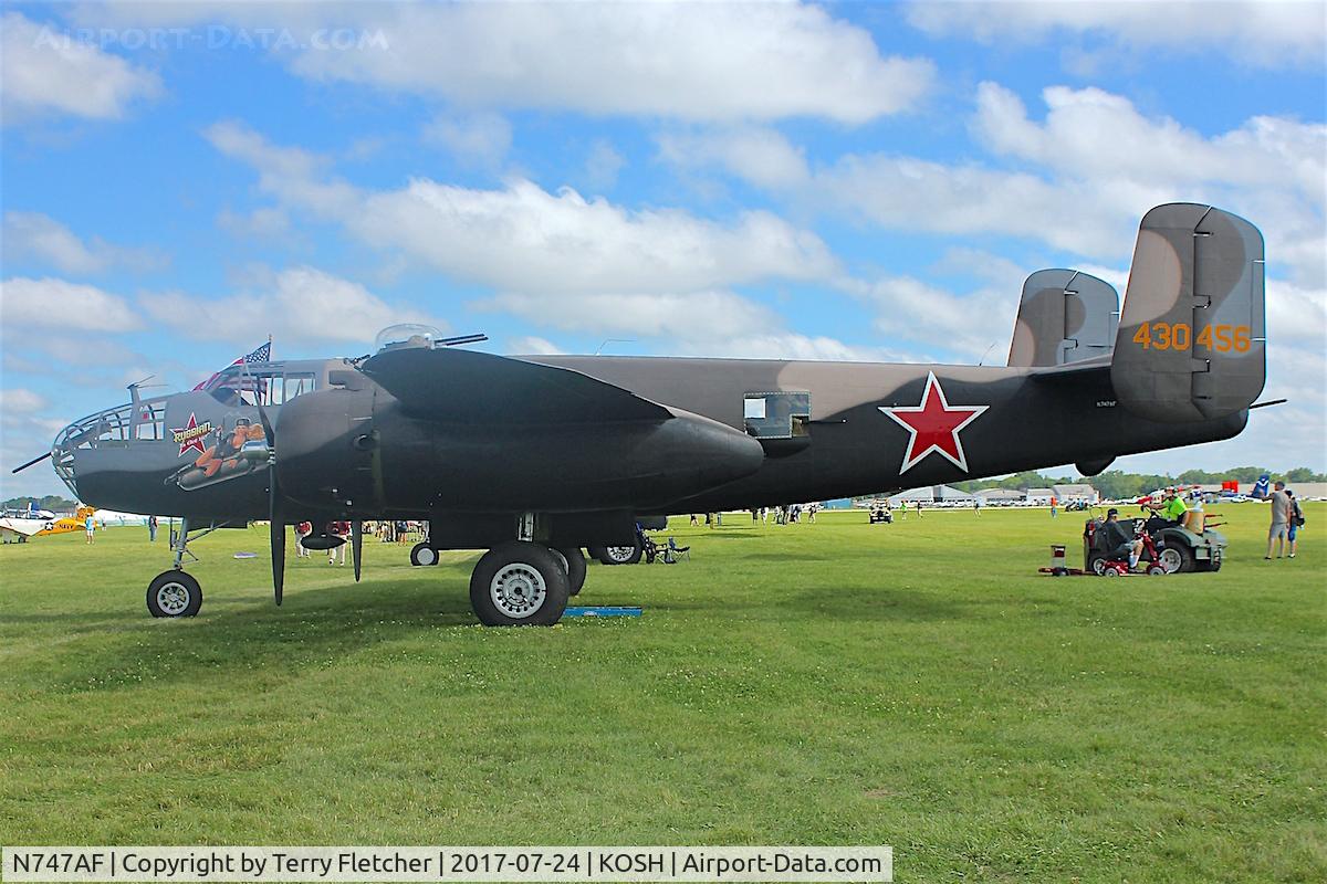 N747AF, 1944 North American B-25J Mitchell Mitchell C/N 108-33731, At 2017-EAA Airventure at Oshkosh