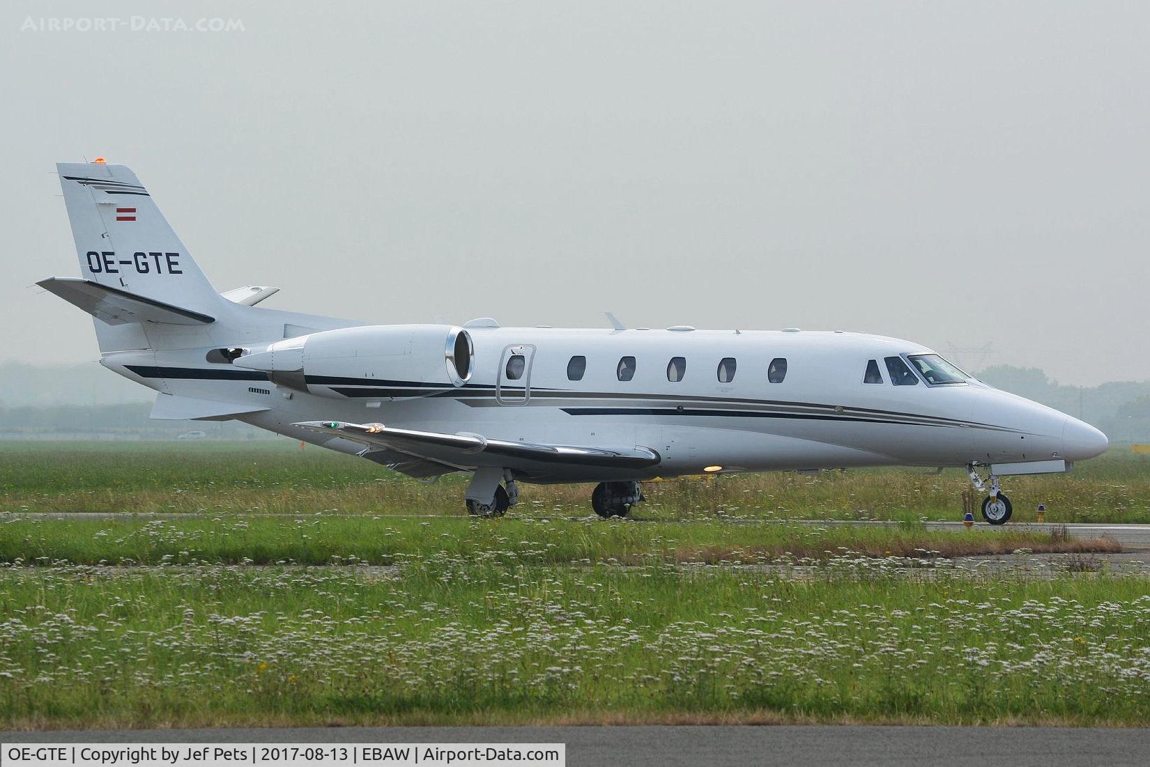 OE-GTE, 2017 Cessna 560XL Citation XLS+ C/N 560-6229, At Antwerp Airport.