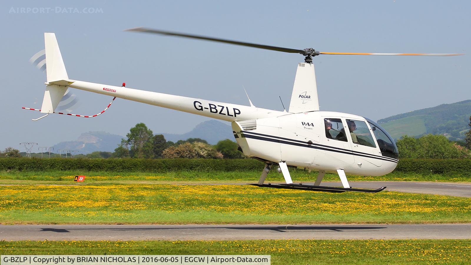 G-BZLP, 2000 Robinson R44 Raven C/N 0814, At Welshpool Wales UK.