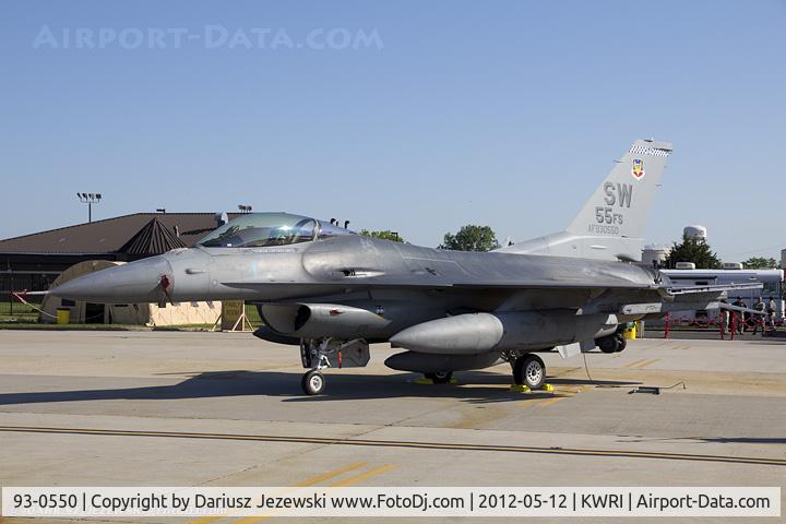 93-0550, 1993 General Dynamics F-16CM Fighting Falcon C/N 1C-185, F-16C Fighting Falcon 93-0550 SW from 55th FS 