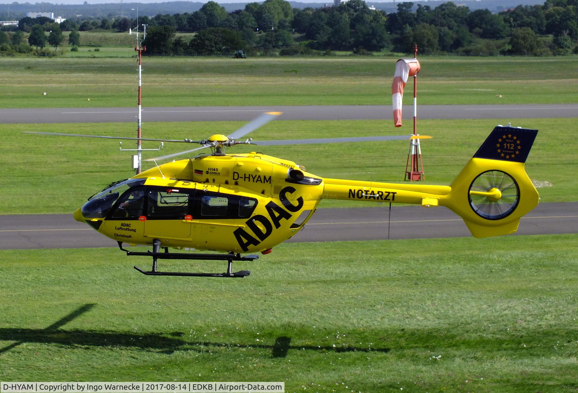 D-HYAM, 2017 Airbus Helicopters H-145 (BK-117D-2) C/N 20142, Airbus Helicopters H145 of ADAC Luftrettung at Bonn-Hangelar airfield