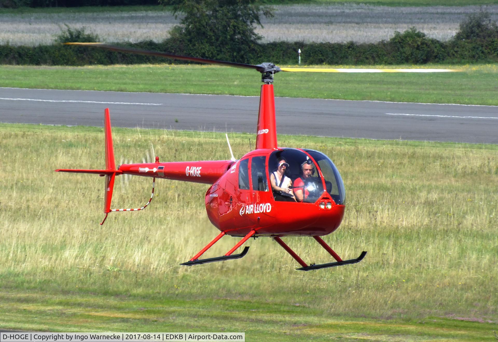D-HOGE, Robinson R44  Raven II C/N 10588, Robinson R44 Raven II of Air Lloyd at Bonn-Hangelar airfield