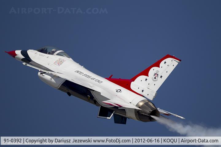 91-0392, 1993 General Dynamics F-16C Fighting Falcon C/N CC-90, F-16CM Fighting Falcon 91-0392 6 from USAF Thunderbirds  Nellis AFB, NV