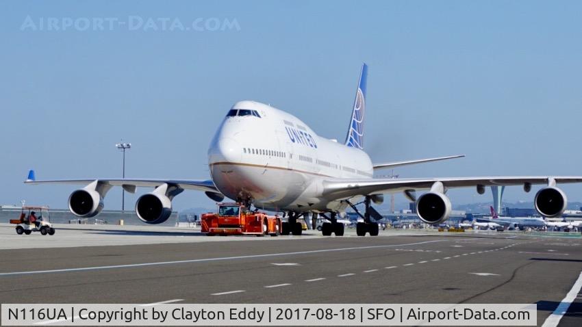 N116UA, 1998 Boeing 747-422 C/N 26908, SFO 2017.