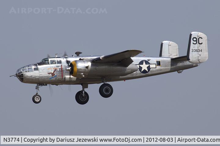 N3774, 1943 North American B-25D Mitchell C/N 100-23960, North American B-25C Mitchell 