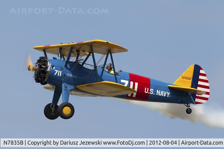 N7835B, Boeing A75N1(PT17) C/N 75-4587, Boeing A-75N1 (PT-17) Stearman  C/N 75-4587, N7835B