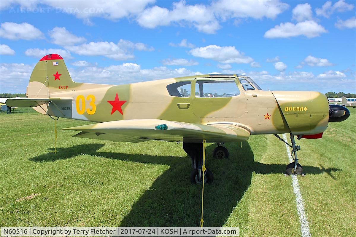 N60516, 1977 Yakovlev Yak-18T C/N 7200315, At 2017 EAA Airventure at Oshkosh