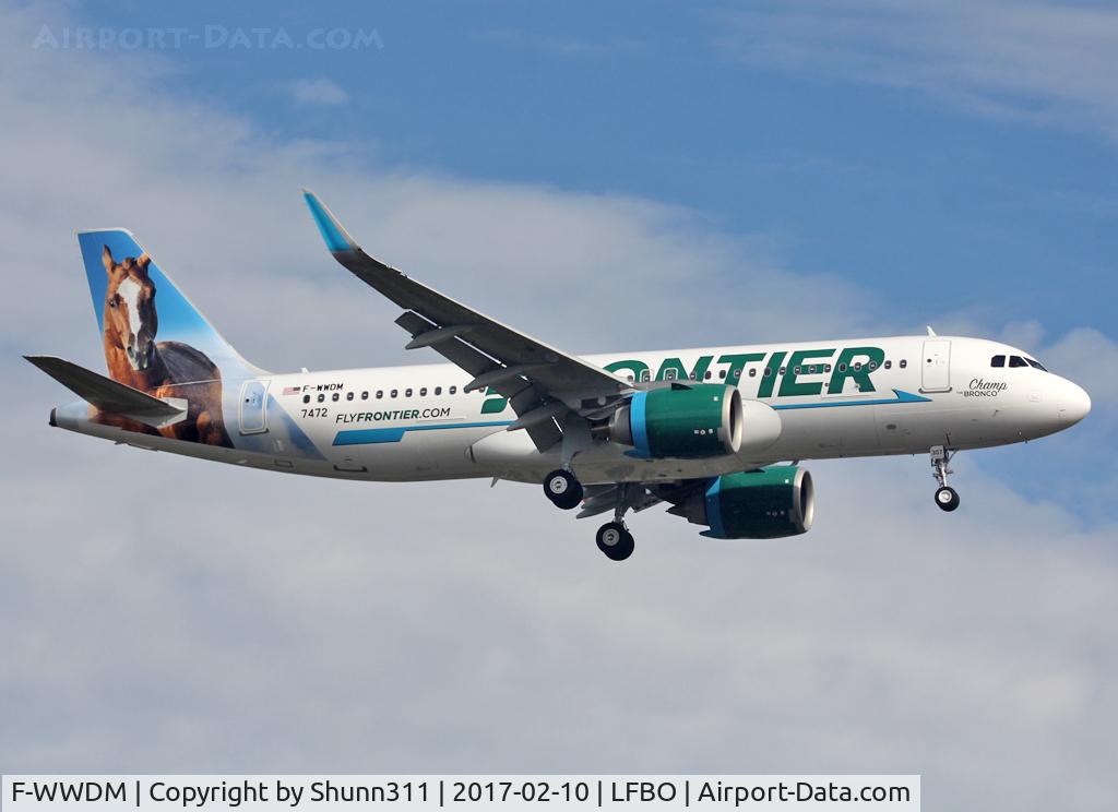 F-WWDM, 2017 Airbus A320-251N C/N 7472, C/n 7472 - To be N307FR 'Champ the Bronco'