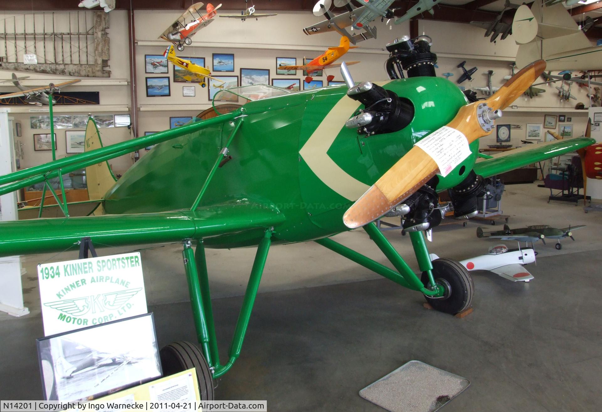 N14201, 1934 Kinner SPORTSTER B. C/N 122, Kinner Sportster B at the Wings of History Air Museum, San Martin CA