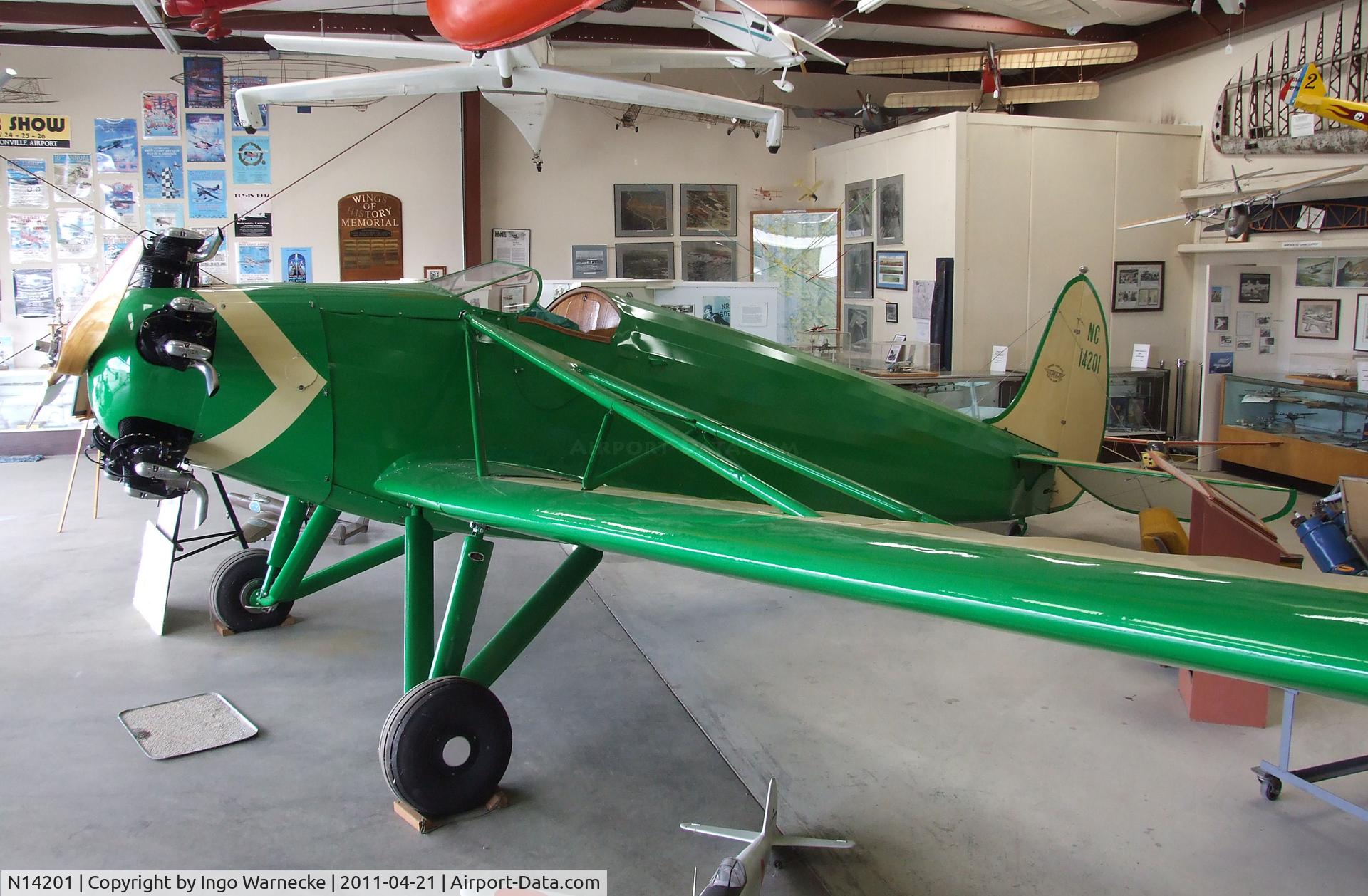 N14201, 1934 Kinner SPORTSTER B. C/N 122, Kinner Sportster B at the Wings of History Air Museum, San Martin CA