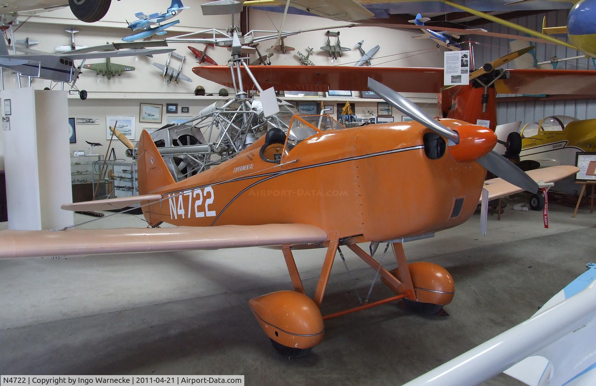 N4722, 1970 Bowers Fly Baby 1A C/N 65-56, Bowers Fly Baby 1A at the Wings of History Air Museum, San Martin CA