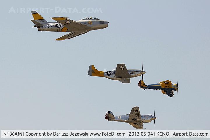 N186AM, 1952 North American F-86F Sabre C/N 191-708, Heritage flight F-86, P-51, P-40 and P-26
