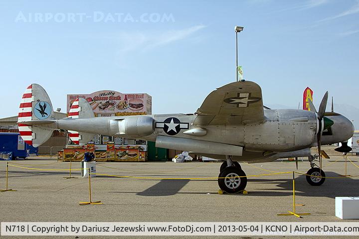 N718, 1944 Lockheed P-38L C/N 8187, Lockheed P-38L Lightning C/N 8187, N718