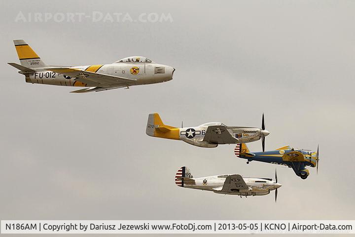 N186AM, 1952 North American F-86F Sabre C/N 191-708, Heritage flight F-86, P-51, P-40 and P-26