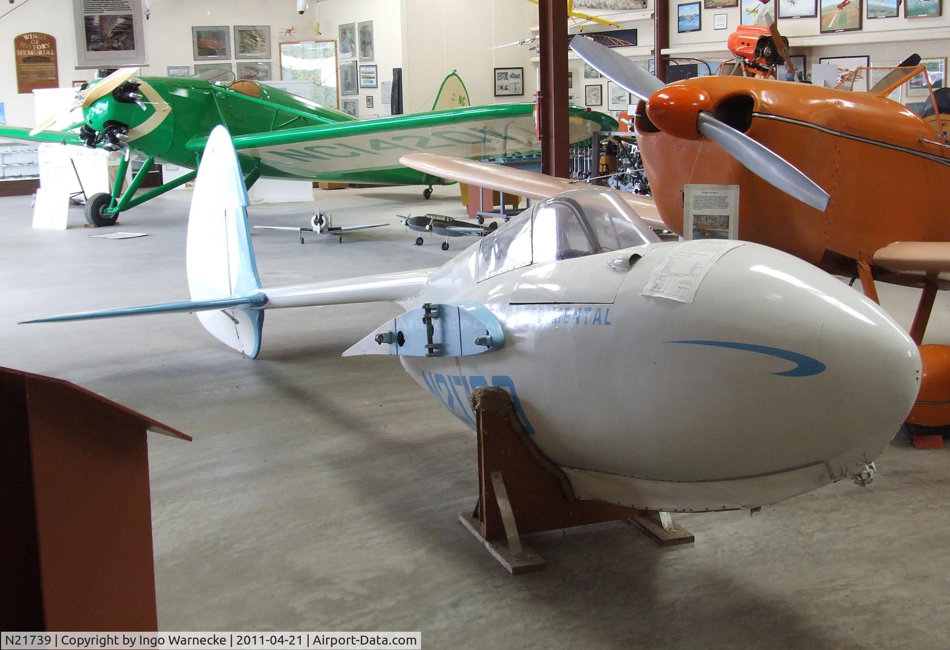 N21739, 1948 Bowlus BS-100 C/N 100, Bowlus BS-100 (fuselage only) at the Wings of History Air Museum, San Martin CA