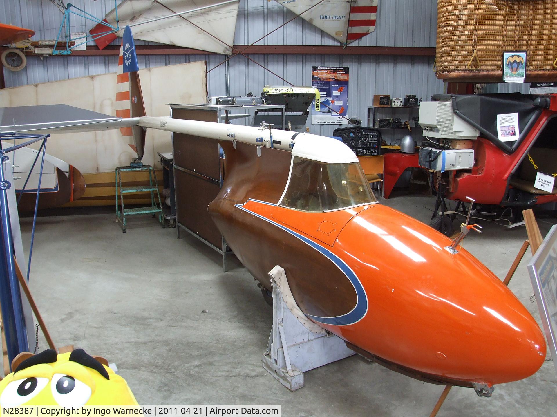 N28387, 1942 Bowlus BA-100 C/N 165, Bowlus BA-100 (fuselage only) at the Wings of History Air Museum, San Martin CA