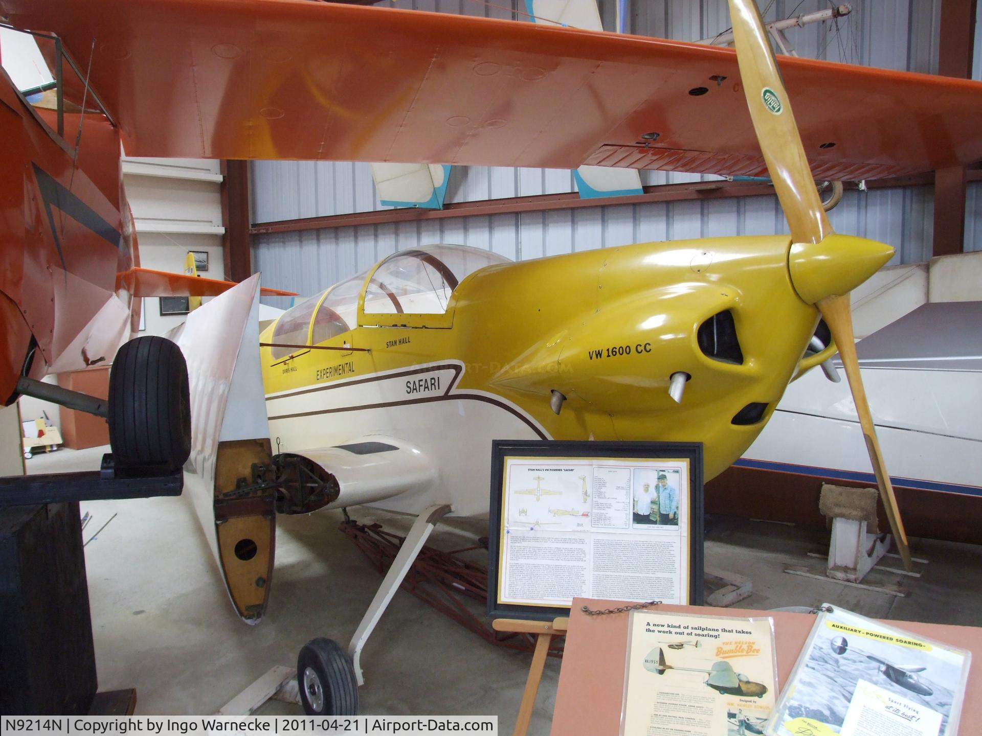 N9214N, 1982 Hall Stanley A ORYX C/N SAH-10, Stanley A. Hall Oryx at the Wings of History Air Museum, San Martin CA