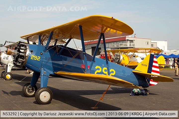 N53292, 1942 Boeing D75N1 C/N 75-3856, Boeing D-75N1 PT-17 Kaydet  C/N 75-3856, N53292