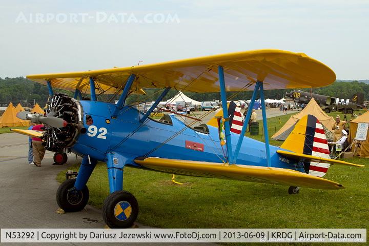 N53292, 1942 Boeing D75N1 C/N 75-3856, Boeing D-75N1 PT-17 Kaydet  C/N 75-3856, N53292