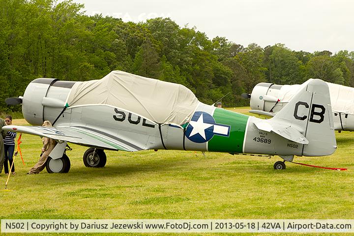 N502, 1944 North American P-51D Mustang C/N 122-38859, North American SNJ-5 Texan  C/N 43689, N502