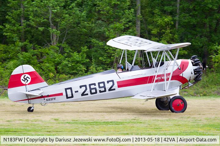 N183FW, 1937 Focke-Wulf Fw-44J Stieglitz C/N 183, Focke-Wulf FW-44J Stieglitz C/N 183,  N183FW
